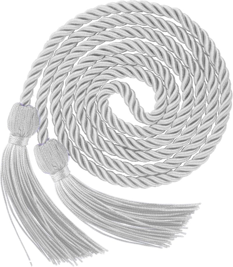 Leislam Graduation Cords, Graduation Honor Cords, Grey Honor Cords, 2025 Silver Graduation Honor Cords, 67" Long Silver Braided Cords for 2025 Graduation Decorations Bachelor Gown for Student Master Doctoral - Image 1